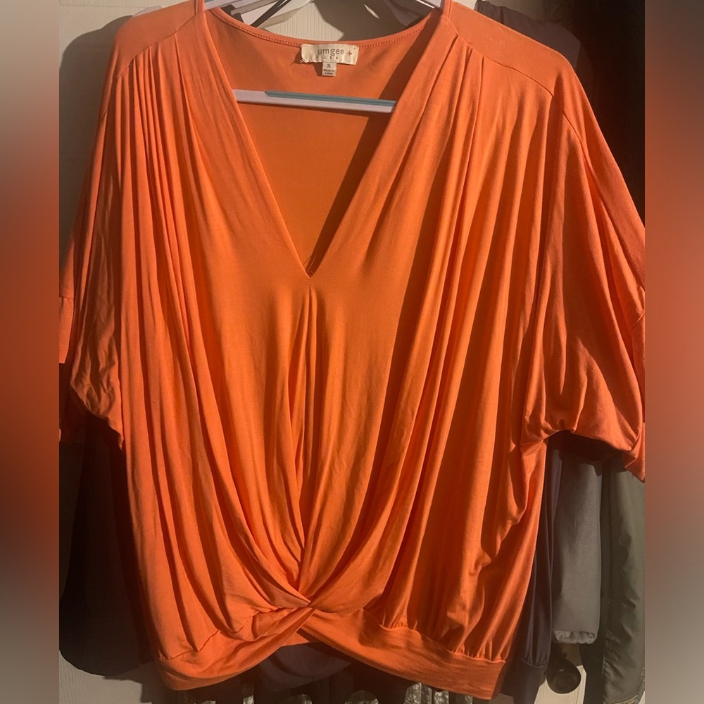 XL Umgee Coral V Neck Shirt